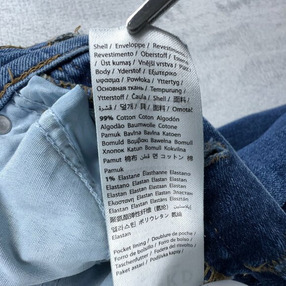 NA-KD Tapered Leg Jeans Women's Size 38 Button Fly High Rise Blue Flat Front - Picture 6 of 11